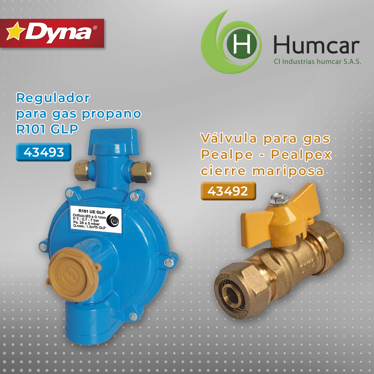 Regulador para gas propano R101 GLP Dyna & Cia S.A.