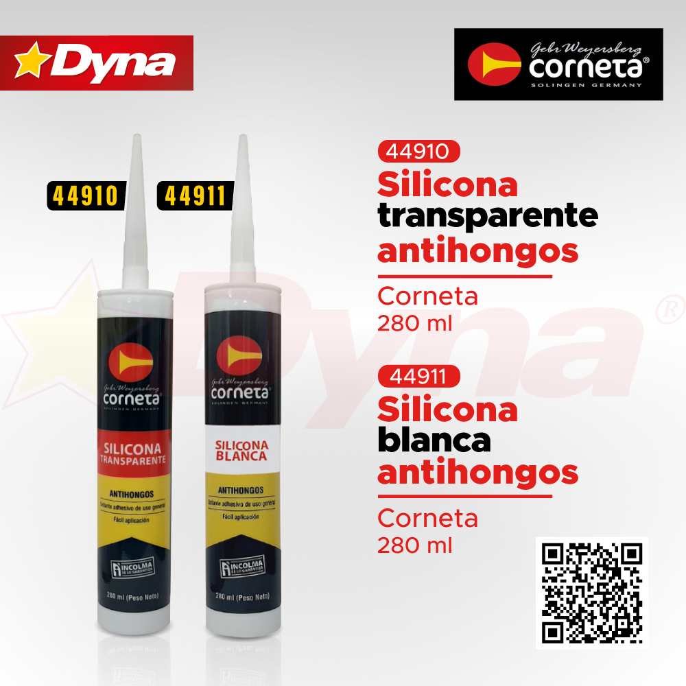 Silicona Antihongos Blanca 280ml 56601102 Corneta - Dyna & Cia S.A.