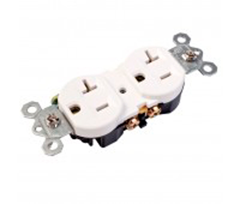 Tomacorriente Doble De Atornillar Sin Placa Tipo Americano De 20Amp - 125V. .144309B