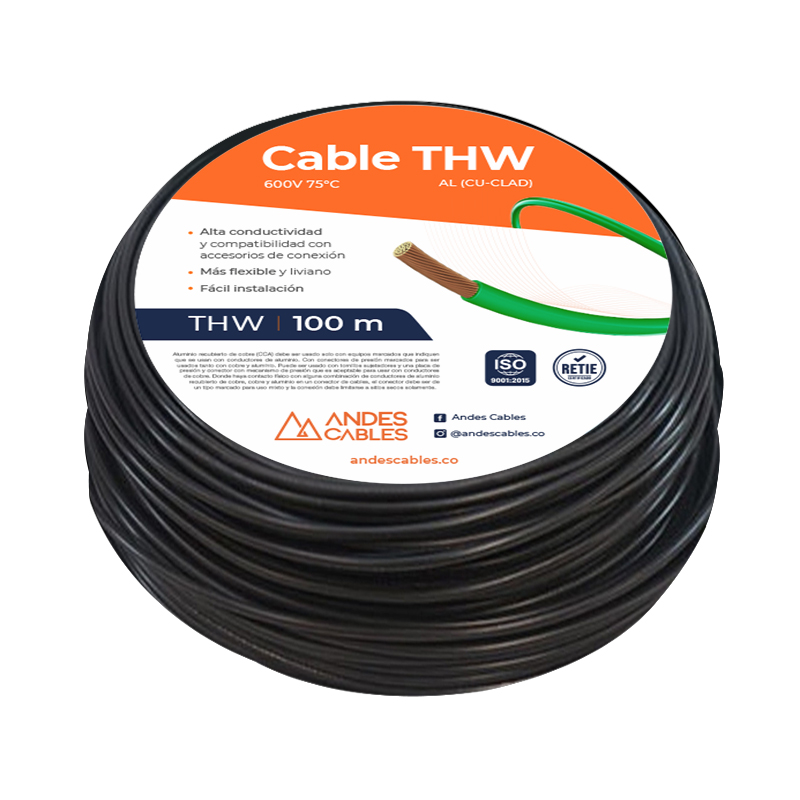 Cable THW 14 AWG Negro 100 m 80185