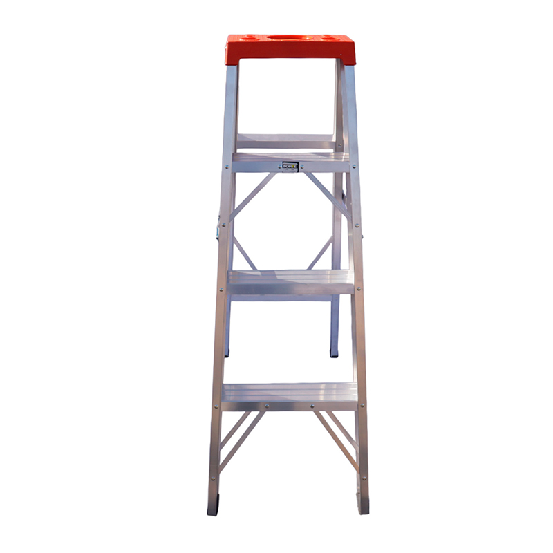 Escalera De Tijera En Aluminio Uso Comercial Tipo II de 4 Meseta Plastica x 1,20m Capacidad de carga carga 102 Kilos PT0025 