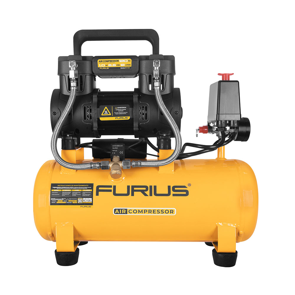 Compresor Libre De Aceite 12 Litros 1.5HP 120 PSI FC112S