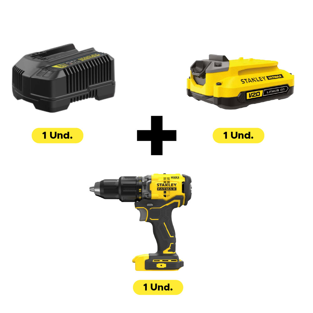 Taladro Percutor 20V 1/2" Brushless SBD715B-B3 + Cargador 2A 20V  + Bateria 20V 1.5 Ah