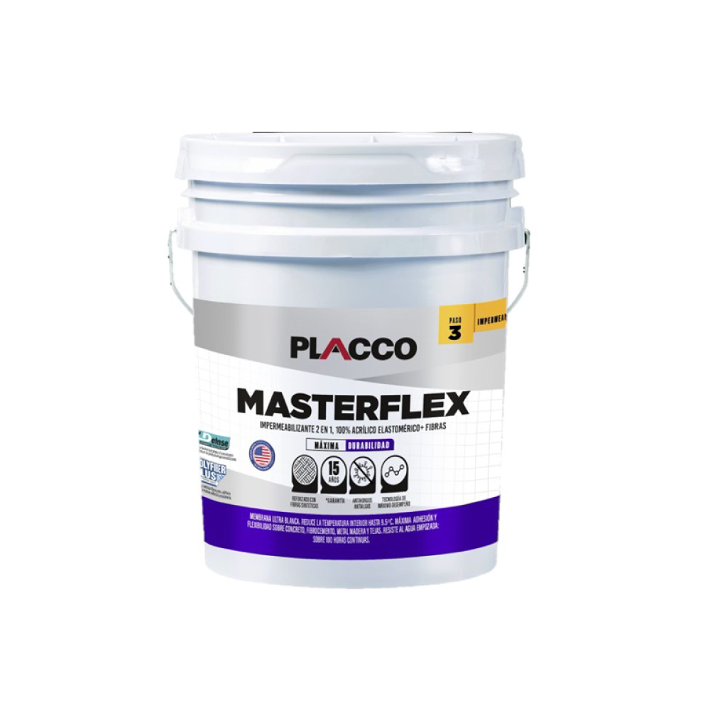Impermeabilizante Elastomerico Placco Masterflex Blanco Cuñete 96200105