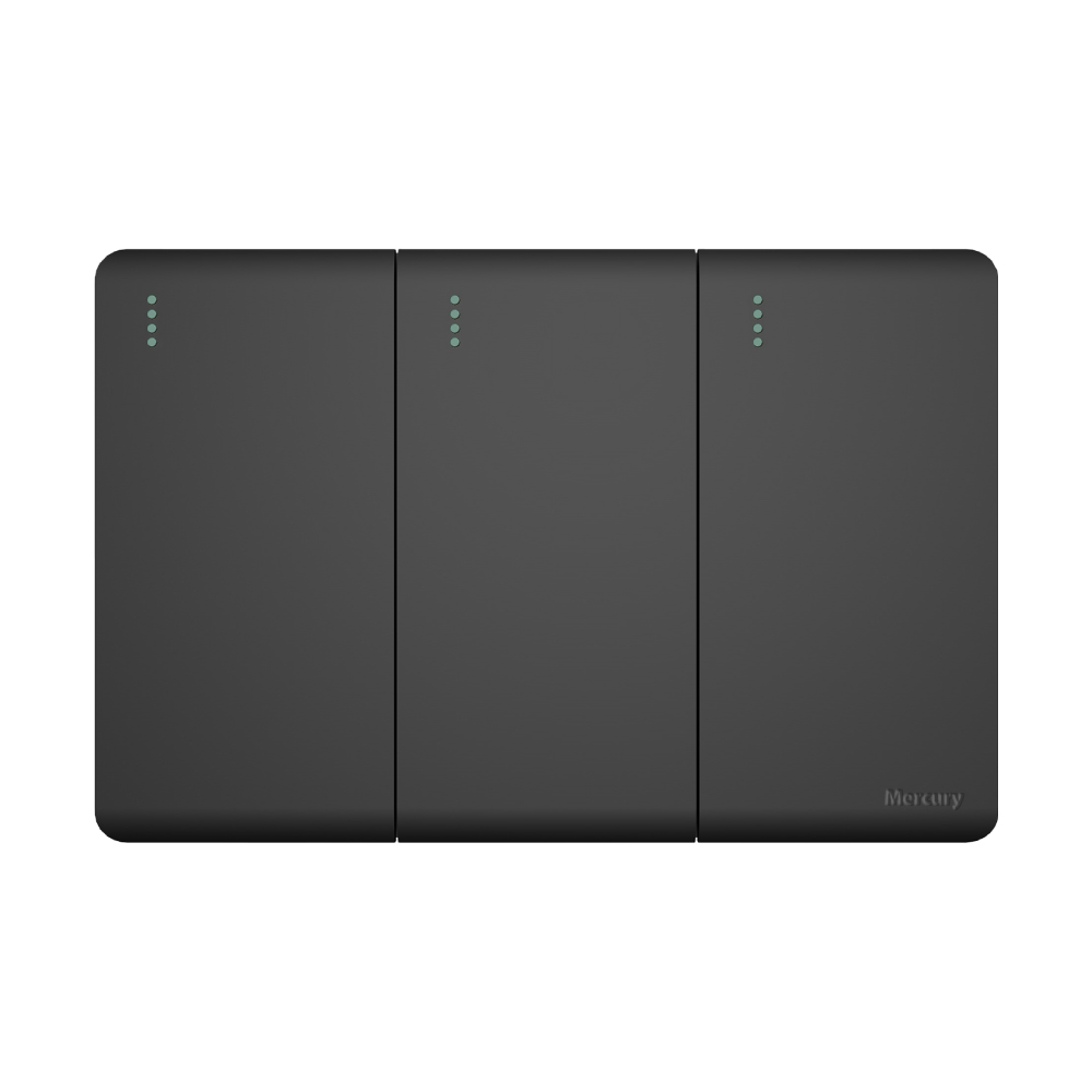 Interruptor Triple Conmutable de Incrustar Infinity Black ETI267