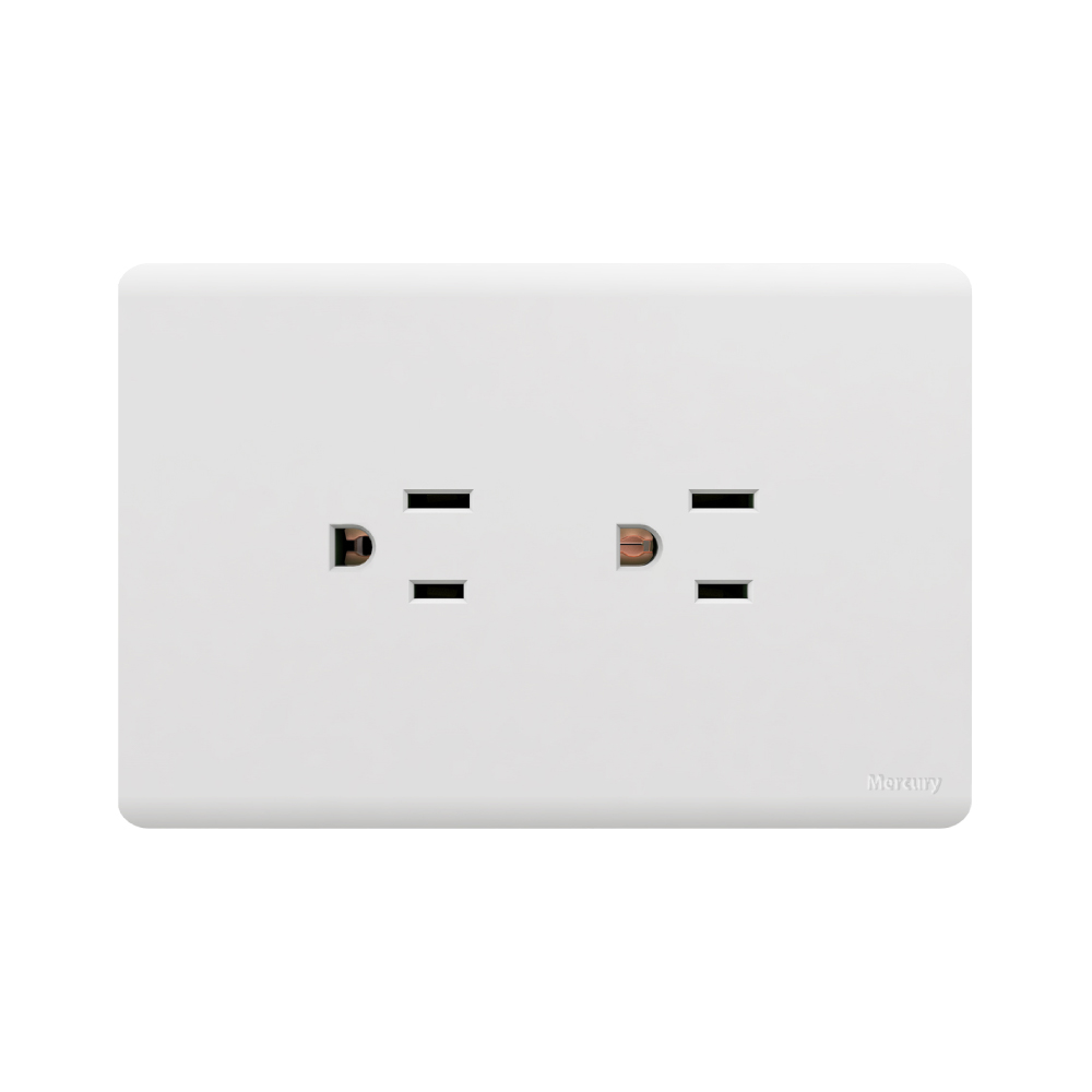 Toma De Incrustar Doble Polo Tierra Infinity White ETI260