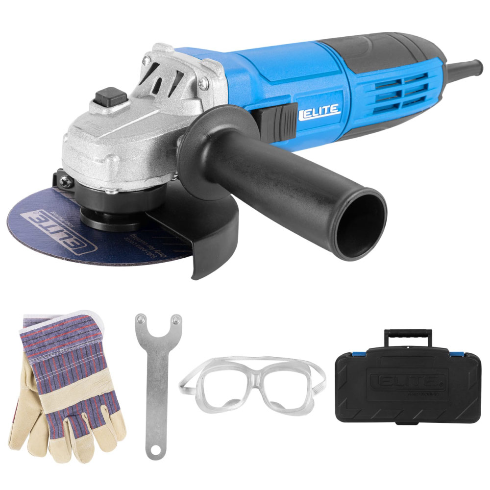 Minipulidora 4 -1/2" 800W  + Guantes + Gafas + Estuche Plástico AG1142KIT
