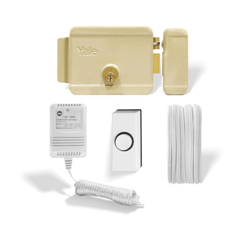 Kit Cerradura de Sobreponer Electrica 60mm Lado Derecho Color Beige 0010726