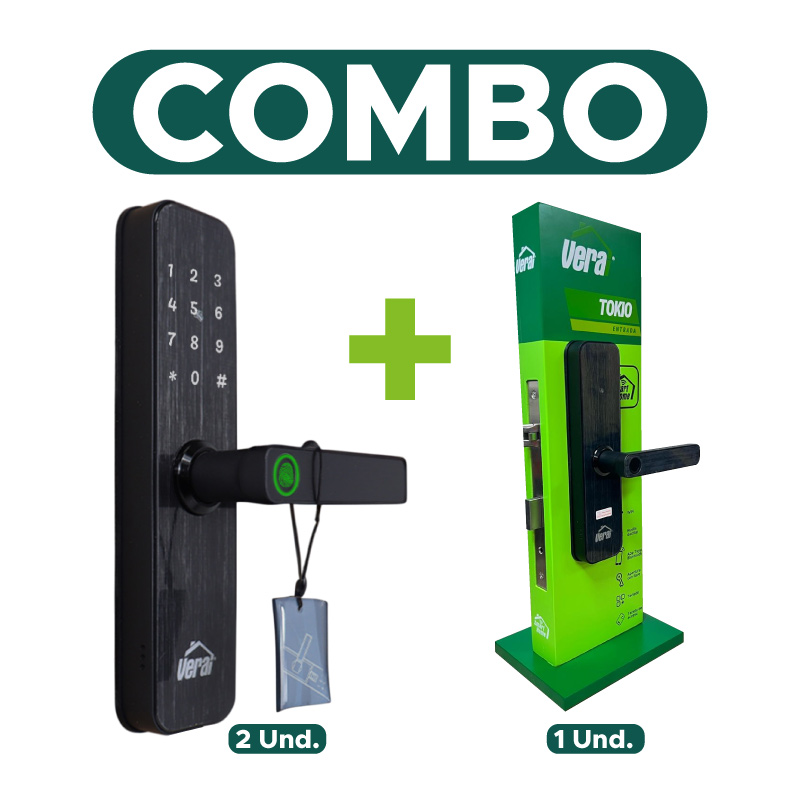 3 Cerradura Inteligente Tactil Manija Tokio S5 + Exhibidor Cerradura Inteligente Tokio