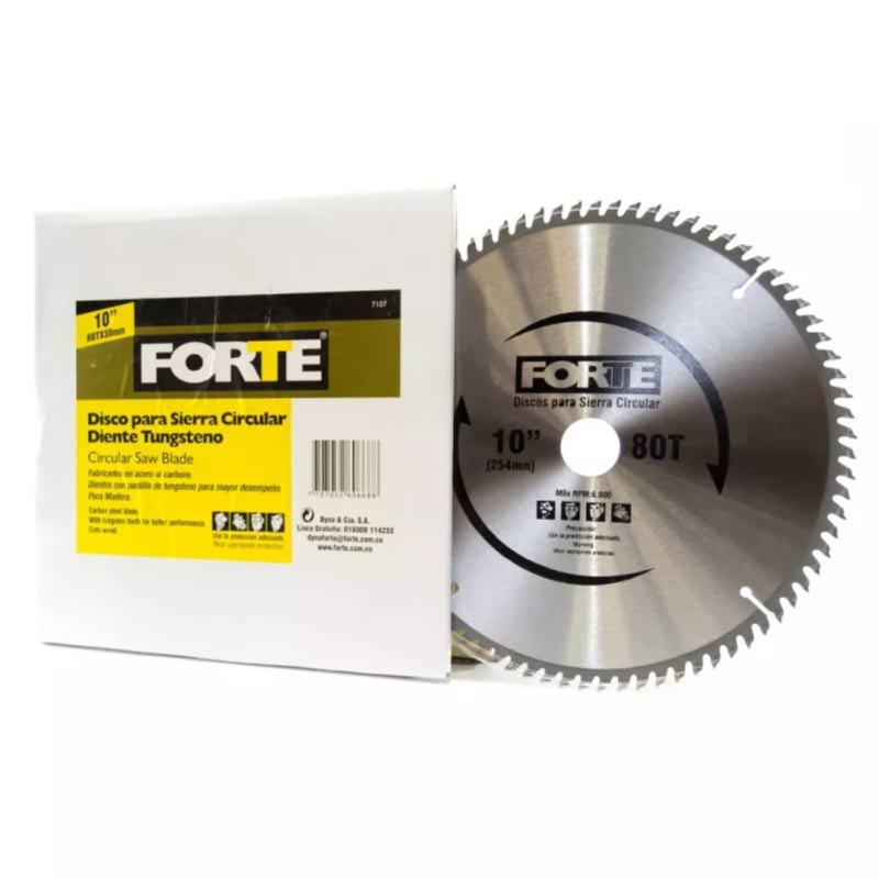 Disco de Sierra para Madera Circular 10" X 80 Dientes X 30 mm