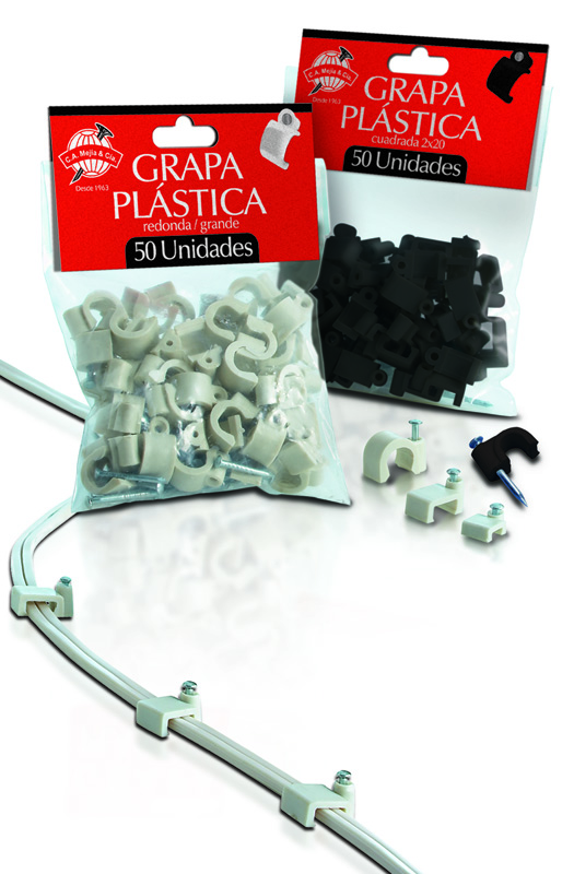 Grapa Plastica Cuadrada Para Cables Electricos 6,3X2,4mm 2X22 5211C22B05