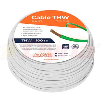 Cable Flexible THW 18 AWG Blanco 100 Metros 90213
