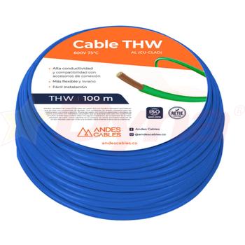 Cable Flexible THW 18 AWG Azul 100 Metros 90509